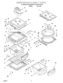 04 - Refrigerator Shelf parts for Whirlpool Refrigerator 4KSRS22QFW01 from AppliancePartsPros.com