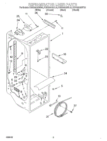 02 - Refrigerator Liner parts for Kitchenaid Refrigerator KSRS25QGBT03 from AppliancePartsPros.com