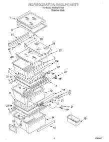 03 - Refrigerator Shelf parts for Whirlpool Refrigerator GD25SFXHS02 from AppliancePartsPros.com