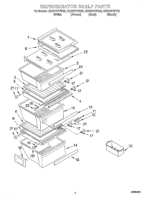 03 - Refrigerator Shelf parts for Whirlpool Refrigerator GD22DFXFN02 from AppliancePartsPros.com