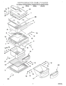 03 - Refrigerator Shelf parts for Kitchenaid Refrigerator KSRS22FGBT02 from AppliancePartsPros.com