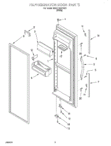 06 - Refrigerator Door parts for Whirlpool Refrigerator 6ED27DQXFW01 from AppliancePartsPros.com