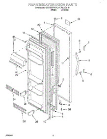 06 - Refrigerator Door parts for Whirlpool Refrigerator 4ED20ZKIFW01 from AppliancePartsPros.com