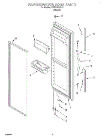 06 - Refrigerator Door parts for Whirlpool Refrigerator 4YED27PQFN01 from AppliancePartsPros.com