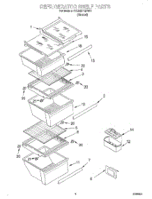 03 - Refrigerator Shelf parts for Whirlpool Refrigerator 4YED25PQFN01 from AppliancePartsPros.com