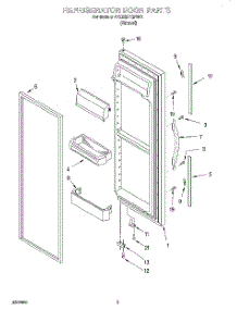 06 - Refrigerator Door parts for Whirlpool Refrigerator 4YED25PQFN01 from AppliancePartsPros.com