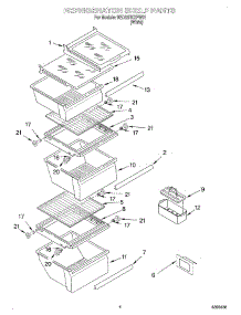 03 - Refrigerator Shelf parts for Whirlpool Refrigerator 6ED22PKXFW01 from AppliancePartsPros.com