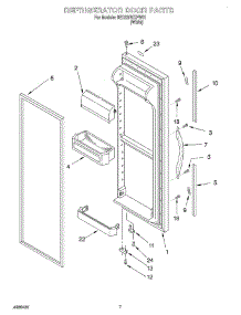 05 - Refrigerator Door parts for Whirlpool Refrigerator 6ED22PKXFW01 from AppliancePartsPros.com