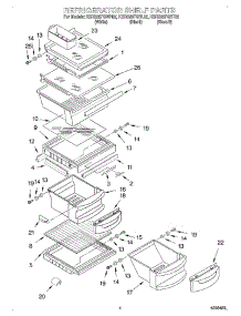 03 - Refrigerator Shelf parts for Kitchenaid Refrigerator KSRS25FGBT02 from AppliancePartsPros.com