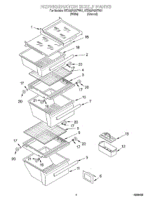 03 - Refrigerator Shelf parts for Whirlpool Refrigerator 8ED22PQXFW01 from AppliancePartsPros.com