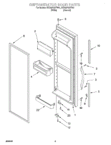 07 - Refrigerator Door parts for Whirlpool Refrigerator 8ED22PQXFN01 from AppliancePartsPros.com