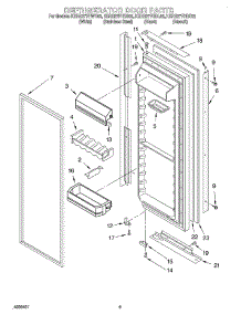06 - Refrigerator Door parts for Kitchenaid Refrigerator KSRB27FHBL02 from AppliancePartsPros.com