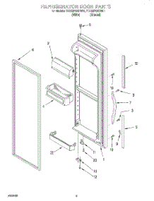 07 - Refrigerator Door parts for Whirlpool Refrigerator 7ED22PQXFN01 from AppliancePartsPros.com