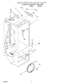 02 - Refrigerator Liner parts for Whirlpool Refrigerator 7ED22PQXFW01 from AppliancePartsPros.com