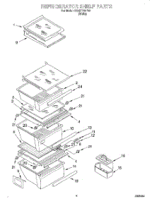 03 - Refrigerator Shelf parts for Whirlpool Refrigerator 3XART722F02 from AppliancePartsPros.com