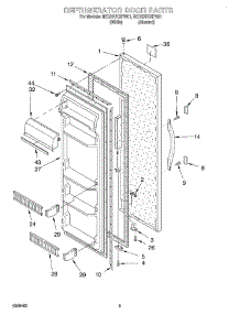 06 - Refrigerator Door parts for Whirlpool Refrigerator 8ED20TKXFW01 from AppliancePartsPros.com