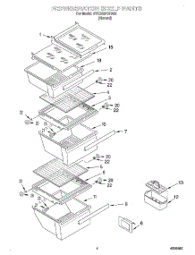 03 - Refrigerator Shelf parts for Whirlpool Refrigerator 4YED22PQFN02 from AppliancePartsPros.com