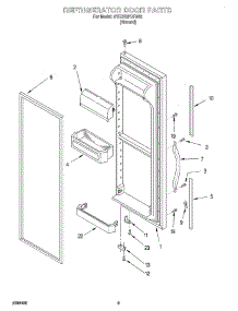 07 - Refrigerator Door parts for Whirlpool Refrigerator 4YED22PQFN02 from AppliancePartsPros.com