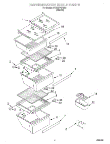 03 - Refrigerator Shelf parts for Whirlpool Refrigerator 4YED27PQFN02 from AppliancePartsPros.com