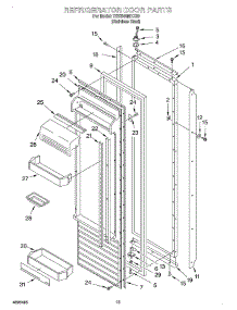 10 - Refrigerator Door parts for Kitchenaid Refrigerator KSSS48MHX00 from AppliancePartsPros.com