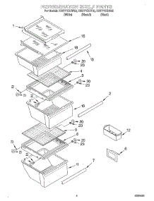 03 - Refrigerator Shelf parts for Whirlpool Refrigerator ED27PEXHB00 from AppliancePartsPros.com
