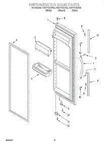 06 - Refrigerator Door parts for Whirlpool Refrigerator ED27PEXHB00 from AppliancePartsPros.com