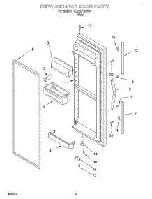 07 - Refrigerator Door parts for Whirlpool Refrigerator 7GD22DFXFW00 from AppliancePartsPros.com