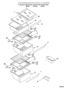 03 - Refrigerator Shelf parts for Whirlpool Refrigerator ED25PEXHB00 from AppliancePartsPros.com