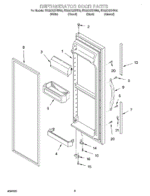 07 - Refrigerator Door parts for Whirlpool Refrigerator ED22CQXHW00 from AppliancePartsPros.com