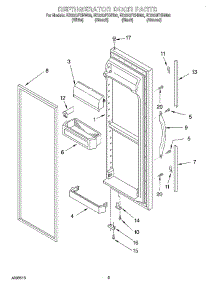 07 - Refrigerator Door parts for Whirlpool Refrigerator ED22QFXHW00 from AppliancePartsPros.com