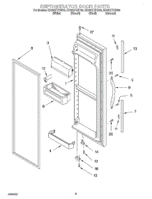06 - Refrigerator Door parts for Whirlpool Refrigerator ED25QFXHB00 from AppliancePartsPros.com