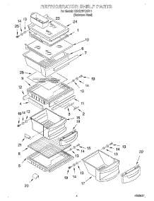 03 - Refrigerator Shelf parts for Kitchenaid Refrigerator KSRS27FGSS11 from AppliancePartsPros.com
