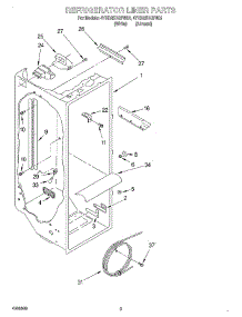 02 - Refrigerator Liner parts for Whirlpool Refrigerator 4YED25DQFW02 from AppliancePartsPros.com