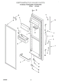 06 - Refrigerator Door parts for Whirlpool Refrigerator 4YED25DQFW02 from AppliancePartsPros.com