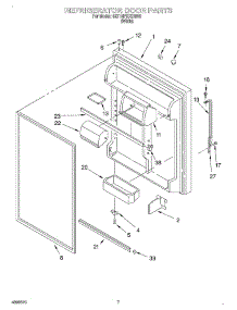04 - Refrigerator Door parts for Whirlpool Refrigerator 6ET19PKXHW00 from AppliancePartsPros.com