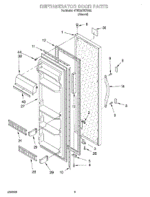 06 - Refrigerator Door parts for Whirlpool Refrigerator 4YED20TKFN02 from AppliancePartsPros.com