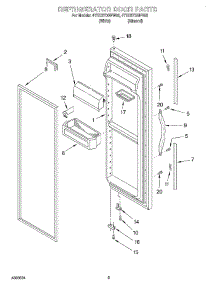 06 - Refrigerator Door parts for Whirlpool Refrigerator 4YED27DQFN02 from AppliancePartsPros.com
