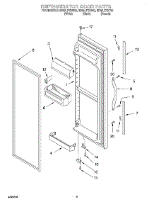 06 - Refrigerator Door parts for Whirlpool Refrigerator ED25LFXHB00 from AppliancePartsPros.com