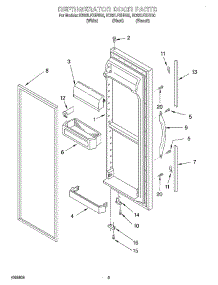 07 - Refrigerator Door parts for Whirlpool Refrigerator ED22LFXHT00 from AppliancePartsPros.com