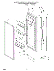 07 - Refrigerator Door parts for Whirlpool Refrigerator 4KSRS25QFW02 from AppliancePartsPros.com