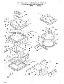 04 - Refrigerator Shelf parts for Whirlpool Refrigerator 4KSRS25QFA02 from AppliancePartsPros.com