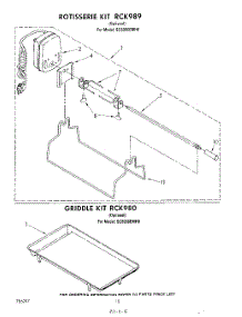 09 - Rotisserie Rck989 , Griddle Rck980 parts for Whirlpool Cooktop SC8900EMH0 from AppliancePartsPros.com