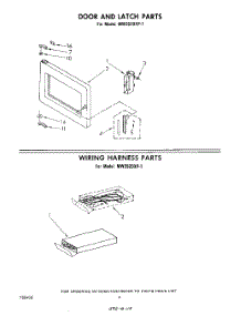 04 - Door And Latch , Wiring Harness parts for Whirlpool Microwave MW3520XP1 from AppliancePartsPros.com