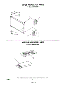 04 - Door And Latch , Wiring Harness parts for Whirlpool Microwave MW3200XP0 from AppliancePartsPros.com