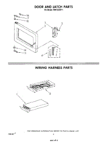 04 - Door And Latch , Wiring Harness parts for Whirlpool Microwave MW1500XP1 from AppliancePartsPros.com