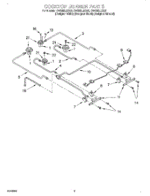 03 - Cooktop Burner parts for Whirlpool Range GW395LEGZ0 from AppliancePartsPros.com