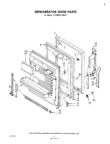 03 - Refrigerator Door parts for Whirlpool Refrigerator ET22MTXLWR0 from AppliancePartsPros.com