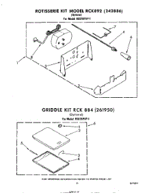 09 - Rotisserie Rck892 , Griddle Rck884 parts for Whirlpool Range RS576PXP1 from AppliancePartsPros.com