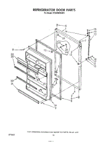 08 - Refrigerator Door parts for Whirlpool Refrigerator ET20VMXSW01 from AppliancePartsPros.com
