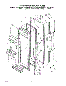 07 - Refrigerator Door parts for Whirlpool Refrigerator ED22DWXTM02 from AppliancePartsPros.com